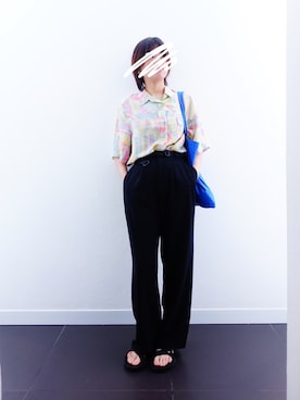 「A land（エーランド）のアイテム」を使った、CUMINOさん（レディース・165cm）の春コーディネート