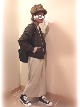 「無地党」｜「アイテム（ブルゾン）」を使った、𝚜𝚊𝚢𝚊さん（レディース・152cm）の秋コーディネート