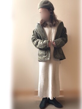 「CIAOPANIC（チャオパニック）のアイテム（ハンチング/ベレー帽）」を使った、𝚜𝚊𝚢𝚊さん（レディース・152cm）の冬コーディネート