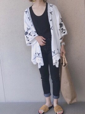 「BEAMS（ビームス）のアイテム（ピアス（両耳用））」を使った、𝚜𝚊𝚢𝚊さん（レディース・152cm）の夏コーディネート