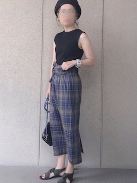 「FREAK'S STORE（フリークスストア）のアイテム（ハンチング/ベレー帽）」を使った、𝚜𝚊𝚢𝚊さん（レディース・152cm）の夏コーディネート