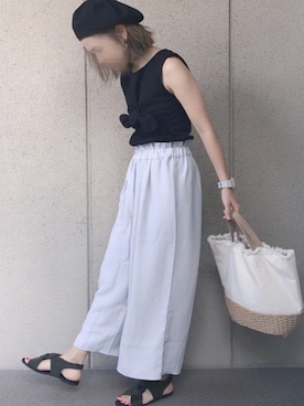 「FREAK'S STORE（フリークスストア）のアイテム（ハンチング/ベレー帽）」を使った、𝚜𝚊𝚢𝚊さん（レディース・152cm）の夏コーディネート