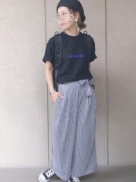 「FREAK'S STORE（フリークスストア）のアイテム（ハンチング/ベレー帽）」を使った、𝚜𝚊𝚢𝚊さん（レディース・152cm）の夏コーディネート