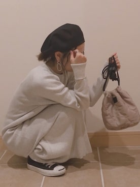 「FREAK'S STORE（フリークスストア）のアイテム（ハンチング/ベレー帽）」を使った、𝚜𝚊𝚢𝚊さん（レディース・152cm）の秋コーディネート