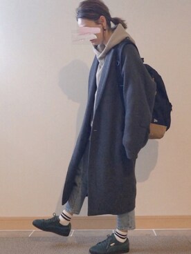 「zozoデニム」｜「アイテム（チェスターコート）」を使った、𝚜𝚊𝚢𝚊さん（レディース・152cm）の冬コーディネート