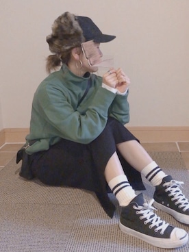 「14+（イチヨンプラス）のアイテム（トップス）」を使った、𝚜𝚊𝚢𝚊さん（レディース・152cm）の冬コーディネート