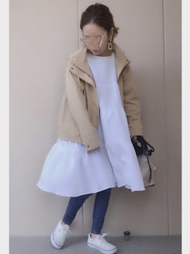 「zozoデニム」｜「アイテム（マウンテンパーカー）」を使った、𝚜𝚊𝚢𝚊さん（レディース・152cm）の春コーディネート