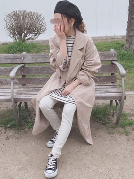 「CONVERSE（コンバース）のconverse（コンバース） ALL STAR OX（オールスターOX）（スニーカー）」を使った、𝚜𝚊𝚢𝚊さん（レディース・152cm）の春コーディネート