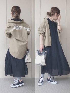 「アイテム（マタニティウェア/グッズ、グレー系）」を使った、𝚜𝚊𝚢𝚊さん（レディース・152cm）の春コーディネート