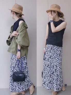 「petitcro（プティクロ）のpetitcro  ワイドバングル PCKB1901001（バングル/リストバンド）」を使った、𝚜𝚊𝚢𝚊さん（レディース・152cm）の春コーディネート