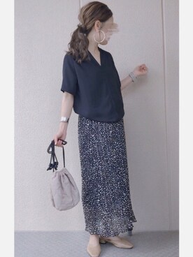 「petitcro（プティクロ）のpetitcro  ワイドバングル PCKB1901001（バングル/リストバンド）」を使った、𝚜𝚊𝚢𝚊さん（レディース・152cm）の夏コーディネート