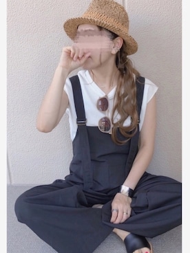 「titivate（ティティベイト）のアイテム（つなぎ/オールインワン）」を使った、𝚜𝚊𝚢𝚊さん（レディース・153cm）の夏コーディネート