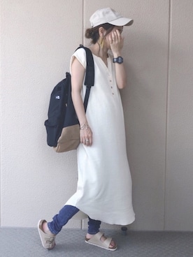 マタニティウェア グッズを使った ワッフルワンピース の人気ファッションコーディネート 季節 6月 8月 Wear