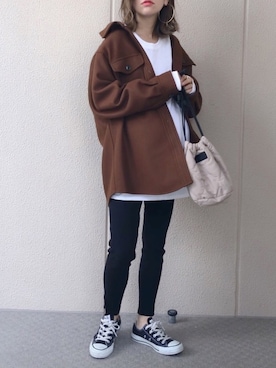「CONVERSE（コンバース）のconverse（コンバース） ALL STAR OX（オールスターOX）（スニーカー）」を使った、𝚜𝚊𝚢𝚊さん（レディース・152cm）の秋コーディネート