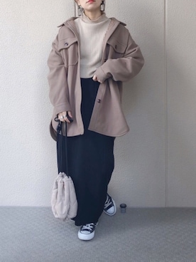 「CONVERSE（コンバース）のconverse（コンバース） ALL STAR OX（オールスターOX）（スニーカー）」を使った、𝚜𝚊𝚢𝚊さん（レディース・152cm）の冬コーディネート