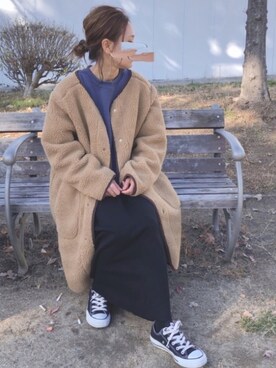 「おとなコーデ」｜「アイテム（スウェット）」を使った、𝚜𝚊𝚢𝚊さん（レディース・152cm）の冬コーディネート
