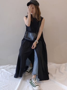 「TRIANGLE PALETTE（トライアングルパレット）のアイテム（ワンピース/ドレス）」を使った、𝚜𝚊𝚢𝚊さん（レディース・152cm）の春コーディネート