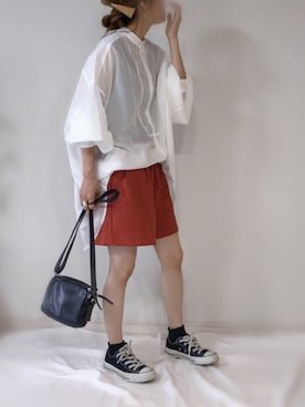 「CONVERSE（コンバース）のconverse（コンバース） ALL STAR OX（オールスターOX）（スニーカー）」を使った、𝚜𝚊𝚢𝚊さん（レディース・152cm）の夏コーディネート