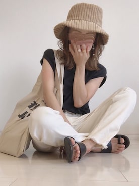 「夏秋ミックス」｜「アイテム（トートバッグ）」を使った、𝚜𝚊𝚢𝚊さん（レディース・152cm）の夏コーディネート