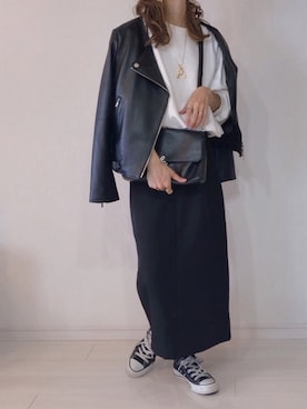 「CONVERSE（コンバース）のconverse（コンバース） ALL STAR OX（オールスターOX）（スニーカー）」を使った、𝚜𝚊𝚢𝚊さん（レディース・152cm）の秋コーディネート