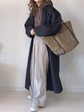 「キルティングバッグ」｜「アイテム（ノーカラージャケット）」を使った、𝚜𝚊𝚢𝚊さん（レディース・152cm）の秋コーディネート