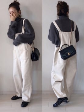 「chanel」｜「アイテム（オールインワン・サロペット）」を使った、𝚜𝚊𝚢𝚊さん（レディース・152cm）の秋コーディネート
