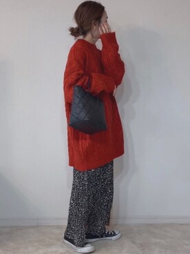 「ボリュームニット」｜「アイテム（その他）」を使った、𝚜𝚊𝚢𝚊さん（レディース・152cm）の冬コーディネート