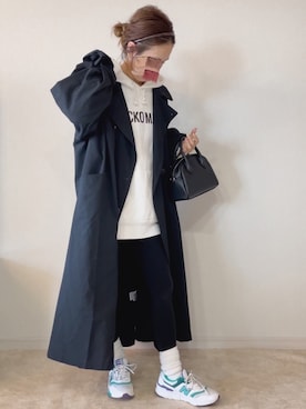 「Libra Cue（リブラ キュー）のアイテム（トレンチコート）」を使った、𝚜𝚊𝚢𝚊さん（レディース・152cm）の冬コーディネート