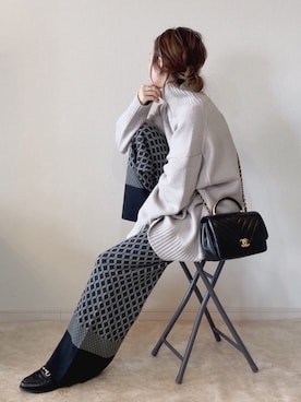 「Solace（ソレイス）のアイテム（パンツ）」を使った、𝚜𝚊𝚢𝚊さん（レディース・152cm）の冬コーディネート