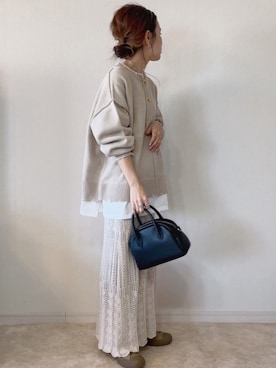 「RETRO GIRL（レトロガール）のフェイクレイヤードダメージニット（その他トップス）」を使った、𝚜𝚊𝚢𝚊さん（レディース・152cm）の冬コーディネート