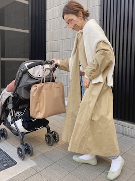 「select MOCA（セレクトモカ）のアイテム（ステンカラーコート）」を使った、𝚜𝚊𝚢𝚊さん（レディース・152cm）の冬コーディネート