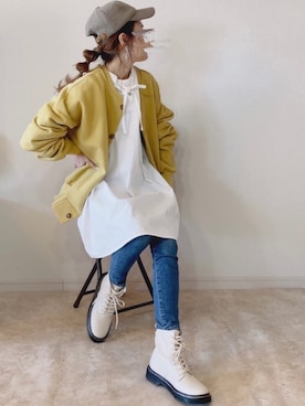 「Lucida（ルシーダ）のアイテム（ブーツ）」を使った、𝚜𝚊𝚢𝚊さん（レディース・152cm）の冬コーディネート