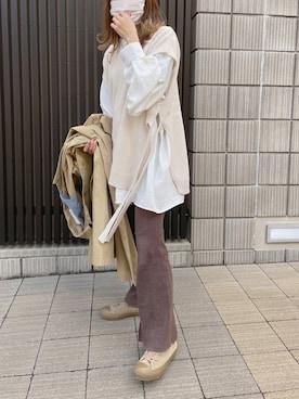 「select MOCA（セレクトモカ）のアイテム（ステンカラーコート）」を使った、𝚜𝚊𝚢𝚊さん（レディース・152cm）の春コーディネート