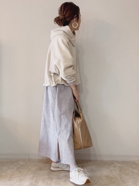 「春めきシューズ」｜「アイテム（シャツワンピース）」を使った、𝚜𝚊𝚢𝚊さん（レディース・152cm）の春コーディネート