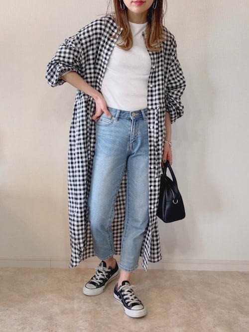 𝚜𝚊𝚢𝚊 Samansa Mos2 Blueのシャツワンピースを使ったコーディネート Wear