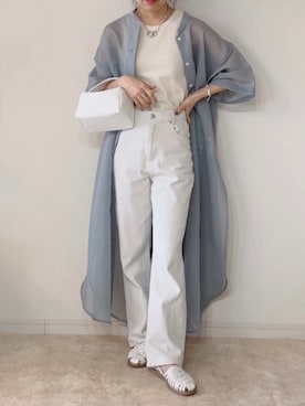 「シアーシャツワンピース」｜𝚜𝚊𝚢𝚊さん（レディース・152cm）の春コーディネート
