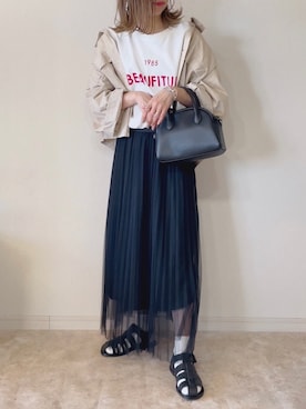 「Lui's（ルイス）のアイテム（その他アウター）」を使った、𝚜𝚊𝚢𝚊さん（レディース・152cm）の春コーディネート