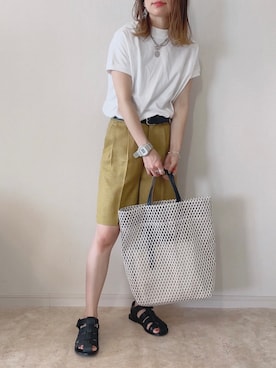 「メッシュバッグ」｜「アイテム（その他）」を使った、𝚜𝚊𝚢𝚊さん（レディース・152cm）の夏コーディネート