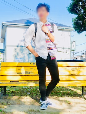 「チャイハネ（チャイハネ）のアイテム（シャツ/ブラウス）」を使った、とっくんさん（メンズ・170cm）の秋コーディネート