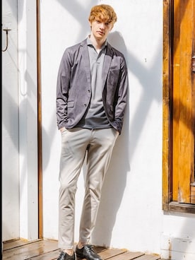 「MK MICHEL KLEIN HOMME （エムケーミッシェルクランオム）のアイテム（ジャケット/アウター）」を使った、MKミッシェルクランHOMME北千住さん（メンズ・175cm）の春コーディネート