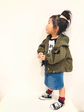 「ラグランTシャツ」｜「アイテム（ラッピングキット）」を使った、mei♡hinaさん（キッズ・90cm）の冬コーディネート