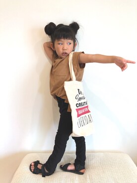 「ポケットＴシャツ」｜「アイテム（ラッピングキット）」を使った、mei♡hinaさん（キッズ・100cm）の夏コーディネート