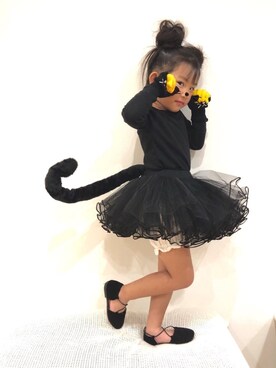 「no brand（ノーブランド）のアイテム（スカート）」を使った、mei♡hinaさん（キッズ・100cm）の秋コーディネート