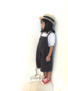 「LOWRYS FARM」｜「アイテム（オールインワン・サロペット）」を使った、mei♡hinaさん（キッズ・100cm）の夏コーディネート