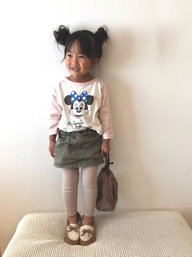 「アイテム（モカシン/デッキシューズ）」を使った、mei♡hinaさん（キッズ・100cm）の秋コーディネート