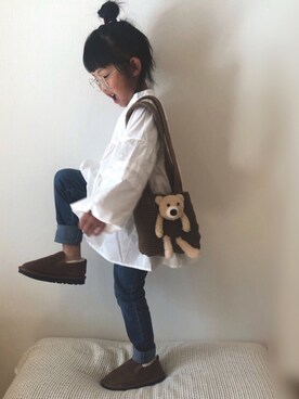 「チュニック」｜「アイテム（スリッポン）」を使った、mei♡hinaさん（キッズ・100cm）の秋コーディネート