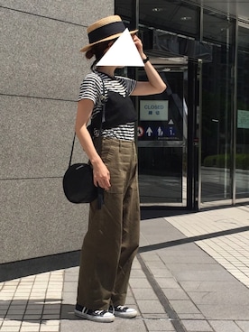 「ボーター」｜「アイテム（キャミソール）」を使った、TESCOさん（レディース・157cm）の春コーディネート