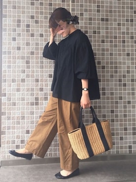 「コットンギャザーブラウス」｜TESCOさん（レディース・158cm）の春コーディネート