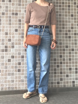 「ハイウエストストレートジーンズ」｜TESCOさん（レディース・157cm）の夏コーディネート