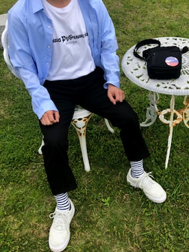 「Gosha Rubchinskiy（ゴーシャラブチンスキー）のアイテム（財布/小物）」を使った、くさん（メンズ・163cm）の春コーディネート
